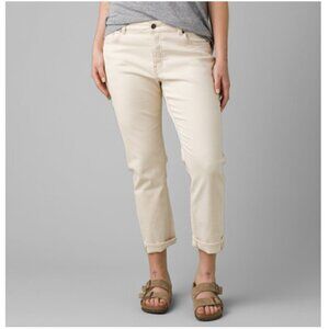 Prana Buxton Slim Boyfriend Jeans Cropped Button Fly Natural Size 2/26 NWT